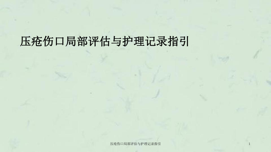 压疮伤口局部评估与护理记录指引课件.ppt_第1页