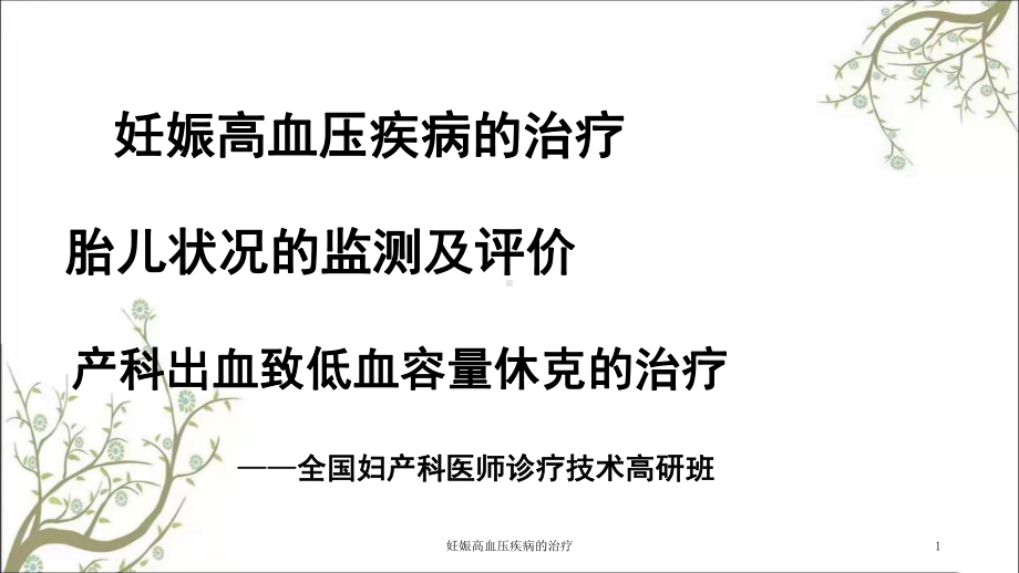 妊娠高血压疾病的治疗课件.ppt_第1页