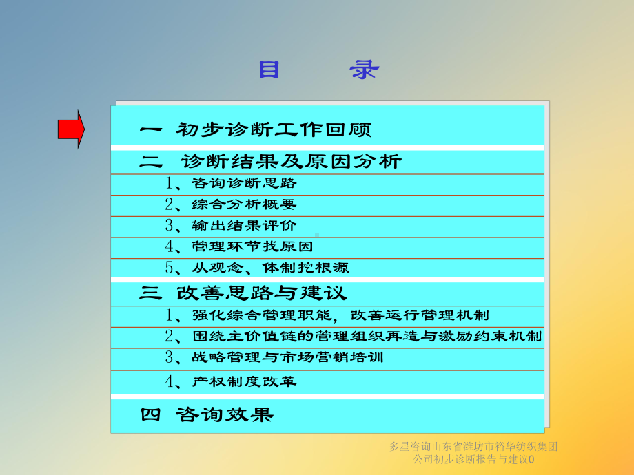 多星咨询山东省潍坊市裕华纺织集团公司初步诊断报告与建议0课件.ppt_第2页