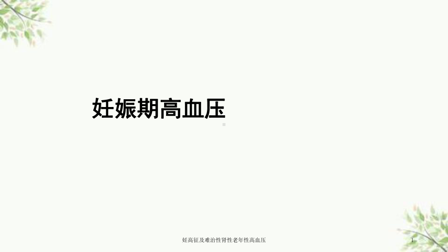 妊高征及难治性肾性老年性高血压课件.ppt_第1页