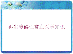 再生障碍性贫血医学知识培训课件.ppt