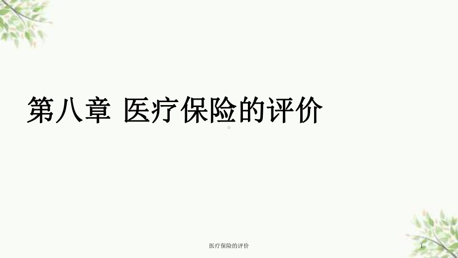 医疗保险的评价课件.ppt_第1页