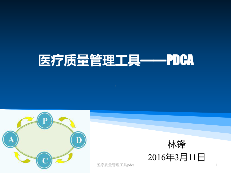 医疗质量管理工具pdca课件.pptx_第1页