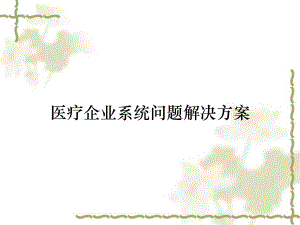 医疗企业系统问题解决方案.ppt