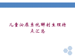 儿童泌尿系统解剖生理特点汇总培训课件.ppt