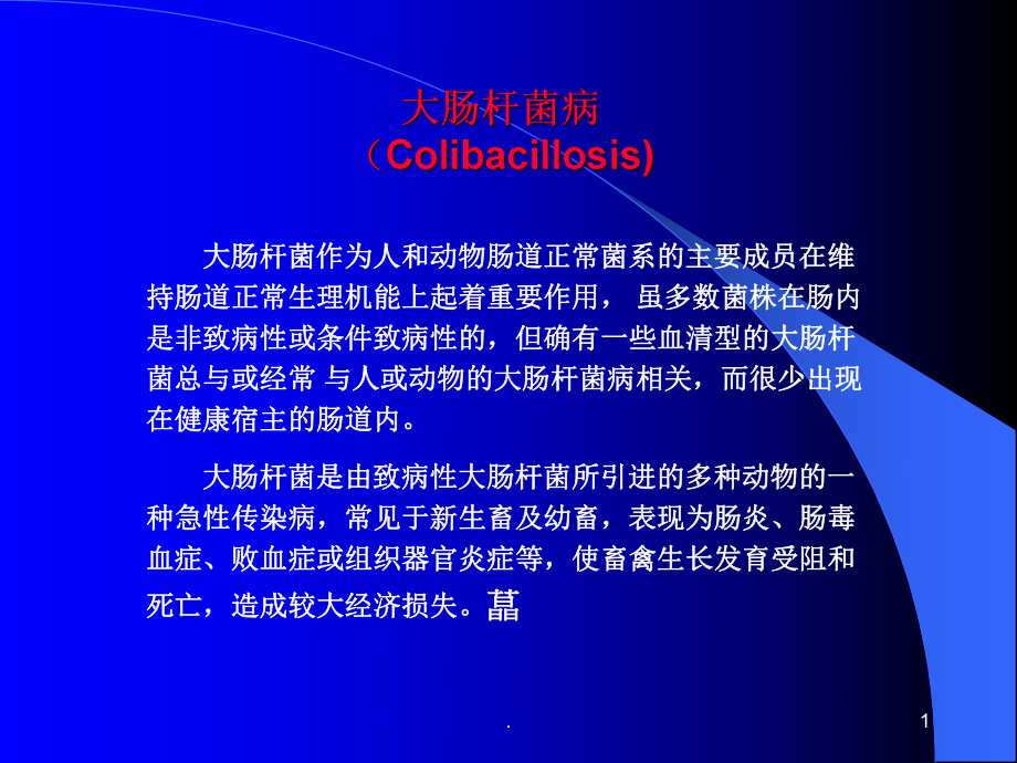 大肠杆菌病兽医病理学医学课件.ppt_第1页