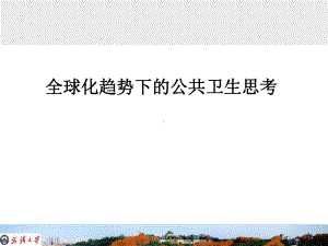 全球化下的公共卫生思考课件.ppt