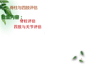 医学课件-身体评估脊柱和四肢评估课件.pptx