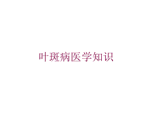 叶斑病医学知识培训课件.ppt