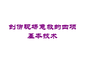 创伤现场急救的四项基本技术培训课件.ppt