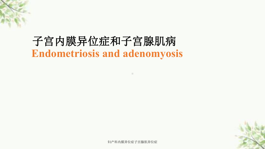 妇产科内膜异位症子宫腺肌异位症课件.ppt_第1页