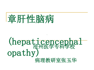 医学第九章肝性脑病(hepaticencephalopathy)课件.ppt