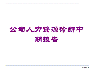 公司人力资源诊断中期报告培训课件.ppt