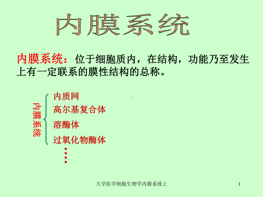 大学医学细胞生物学内膜系统上课件.ppt_第1页