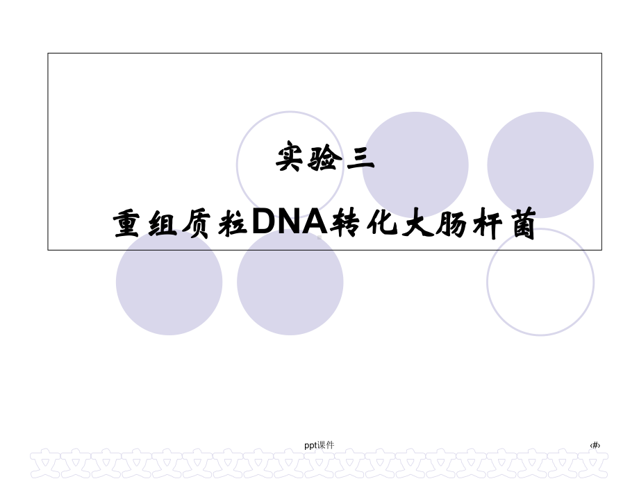 实验三-重组质粒DNA转化大肠杆菌-课件.ppt_第1页