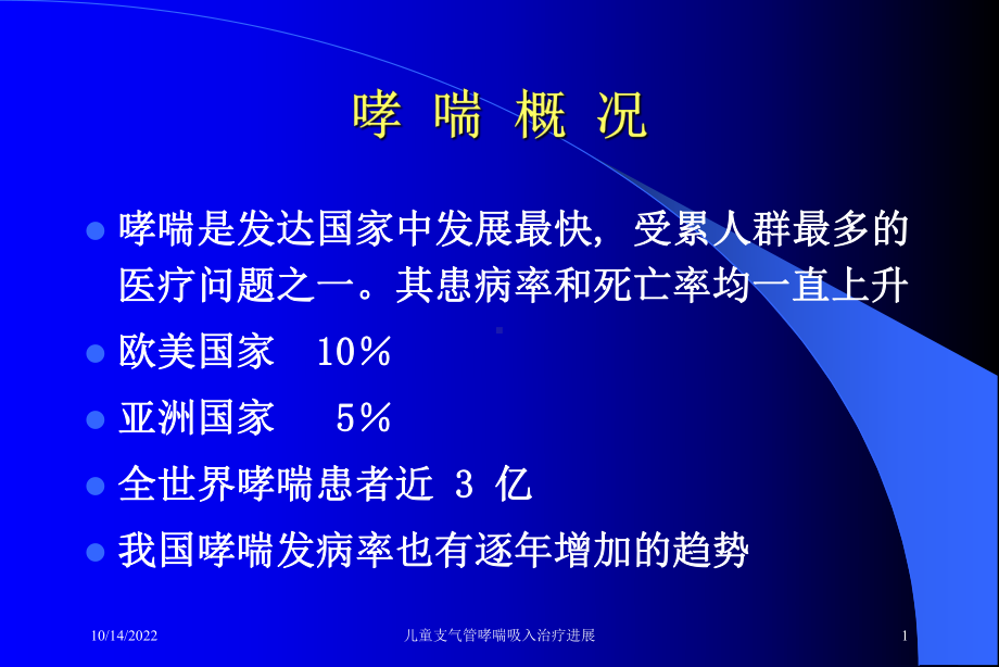 儿童支气管哮喘吸入治疗进展培训课件.ppt_第1页