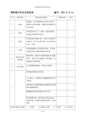 物料提升机安全检查表参考模板范本.docx