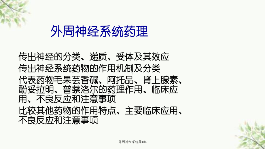 外周神经系统药理L课件.ppt_第1页