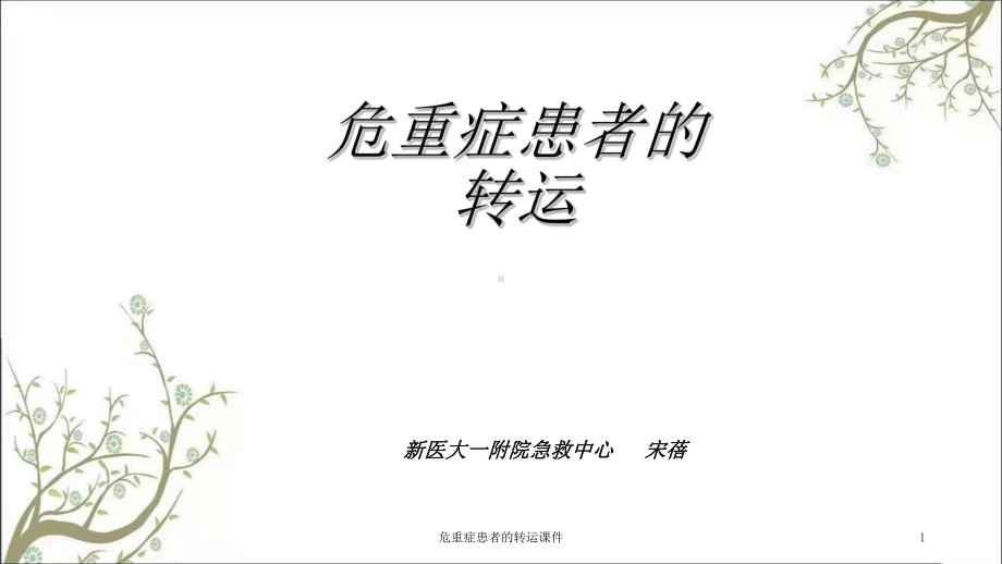 危重症患者的转运课件.ppt_第1页