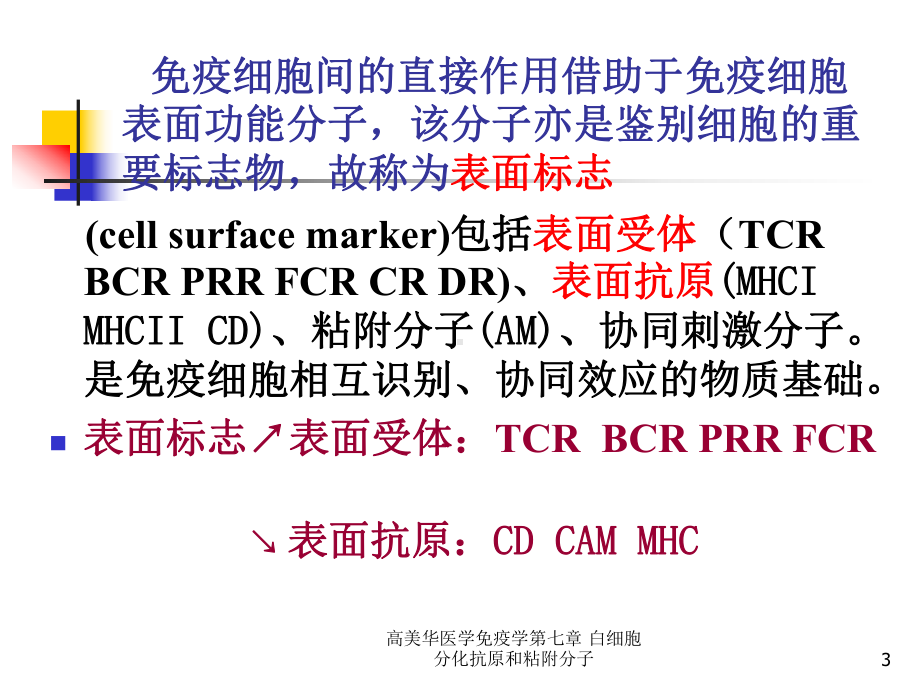 医学免疫学第七章-白细胞分化抗原和粘附分子课件.ppt_第3页