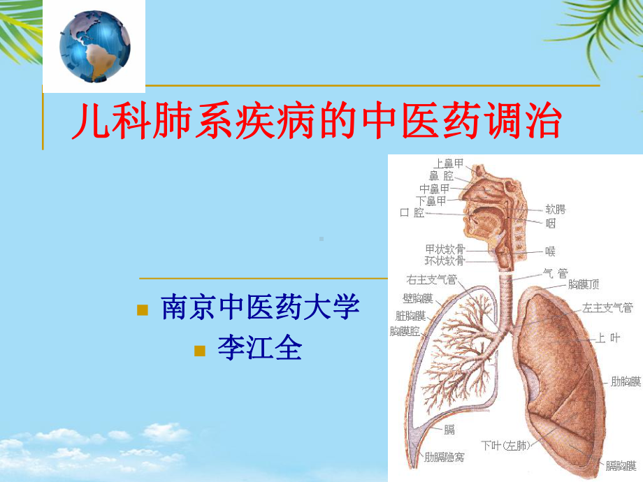 小儿肺系疾病的中医药调治课件.ppt_第1页