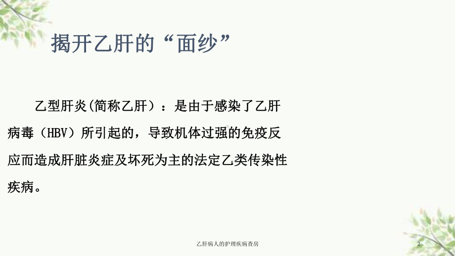 乙肝病人的护理疾病查房课件.ppt_第2页