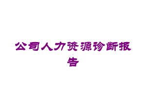 公司人力资源诊断报告培训课件.ppt