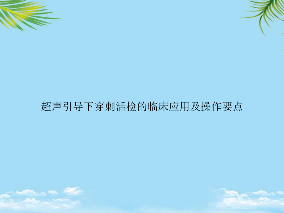 教培用超声引导下穿刺活检的临床应用及操作要点课件.ppt_第1页