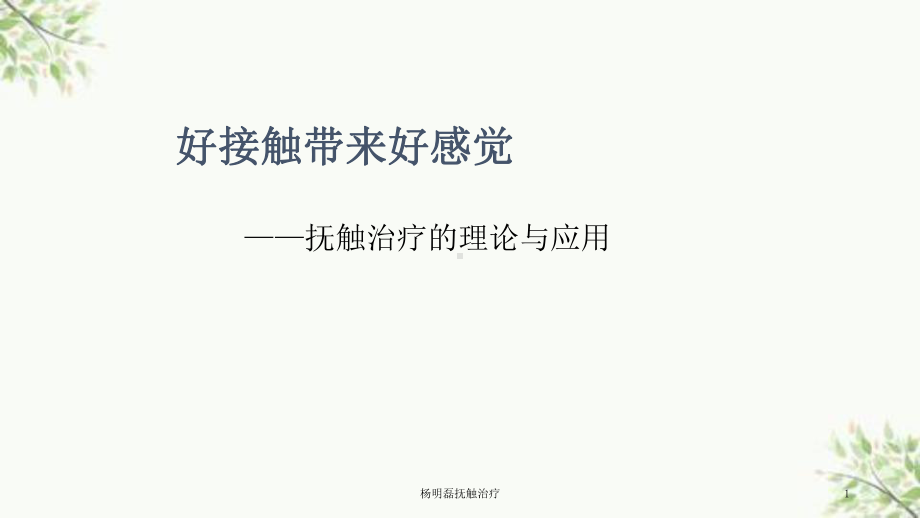 抚触治疗课件.ppt_第1页