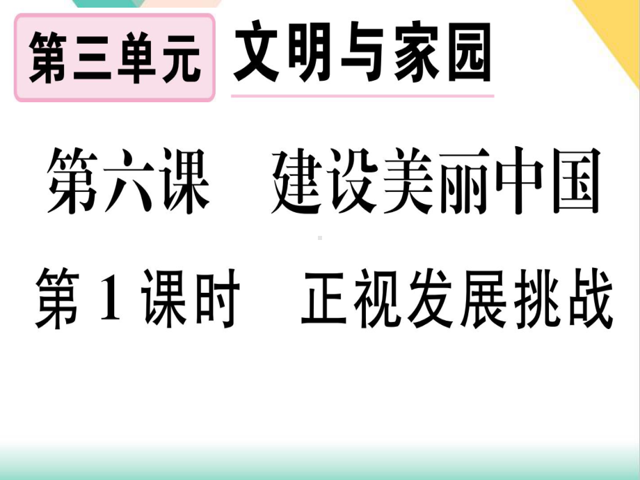 新版本部编道德与法治《正视发展挑战》教学课件.ppt_第1页