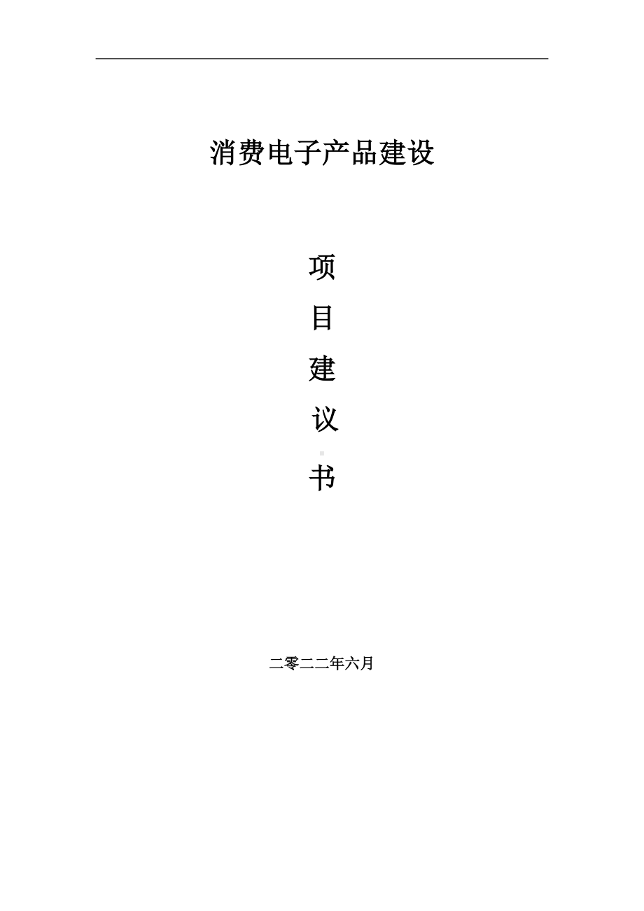 消费电子产品项目建议书（写作模板）.doc_第1页