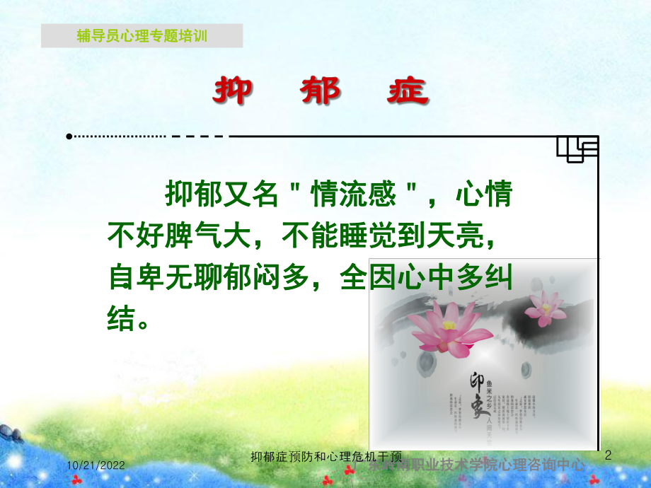 抑郁症预防和心理危机干预培训课件.ppt_第2页