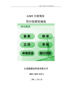 GMT片材项目可行性研究报告-申请建议书用可修改样本.wps