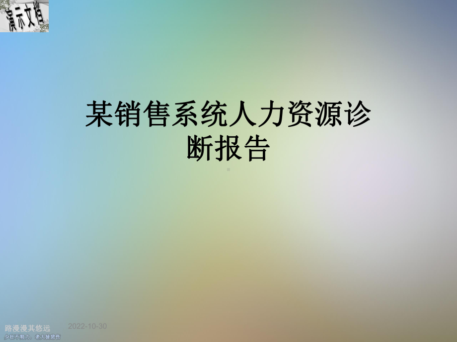 某销售系统人力资源诊断报告课件.ppt_第1页