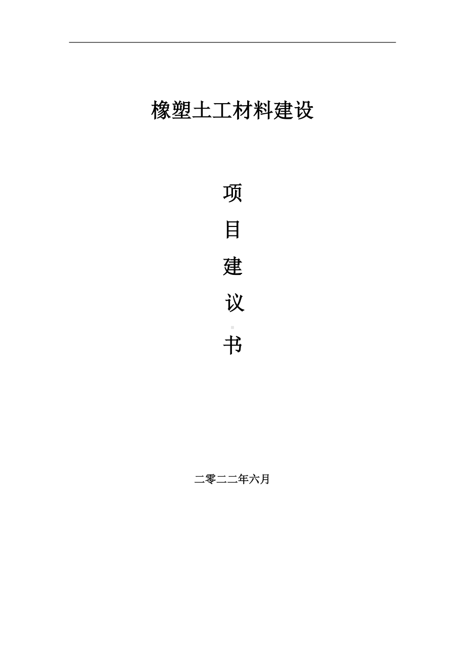 橡塑土工材料项目建议书（写作模板）.doc_第1页