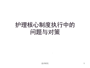 护理核心制度执行中的问题与对策(业界研究)课件.ppt