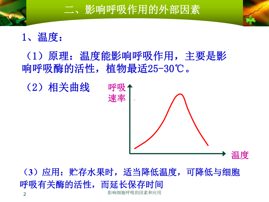 影响细胞呼吸的因素和应用培训课件.ppt_第2页