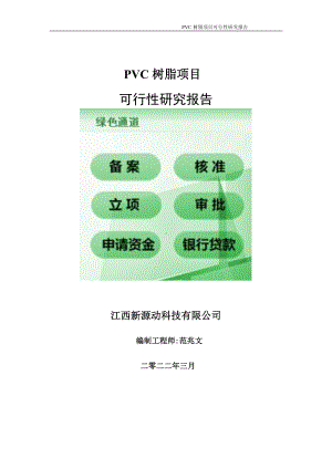 PVC树脂项目可行性研究报告-申请建议书用可修改样本.wps