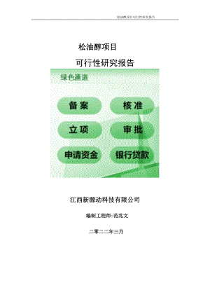 松油醇项目可行性研究报告-申请建议书用可修改样本.wps