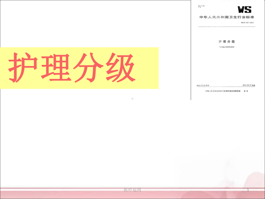 护理分级标准解读07826(医疗经验)课件.ppt_第1页