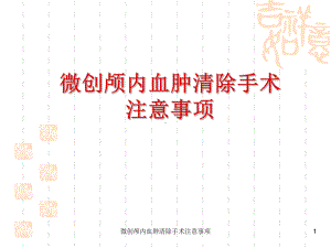 微创颅内血肿清除手术注意事项课件.ppt