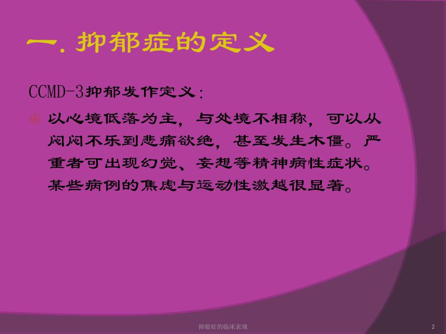 抑郁症的临床表现培训课件.ppt_第2页