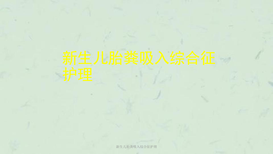 新生儿胎粪吸入综合征护理课件.ppt_第1页