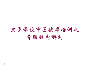 某学校中医按摩培训之骨骼肌肉解剖培训课件.ppt