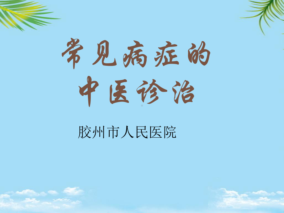 常见病症的中医诊断模板课件.ppt_第1页