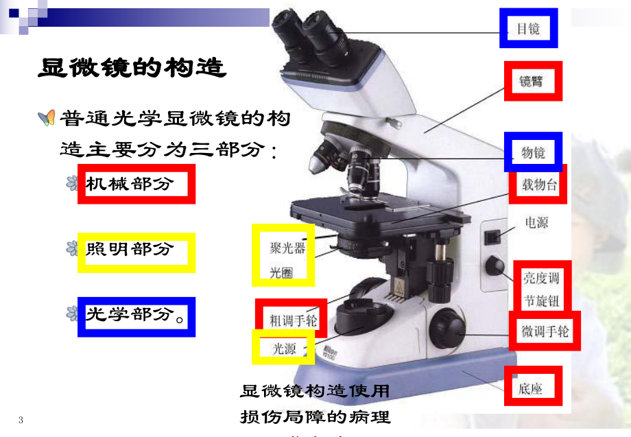 显微镜构造使用损伤局障的病理学实验培训课件.ppt_第3页