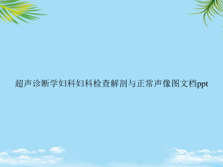 教培用超声诊断学妇科妇科检查解剖与正常声像图课件.ppt_第1页