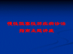 慢性阻塞性肺疾病诊治指南主题讲座培训课件.ppt