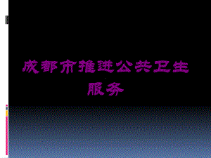 成都市推进公共卫生服务培训课件.ppt