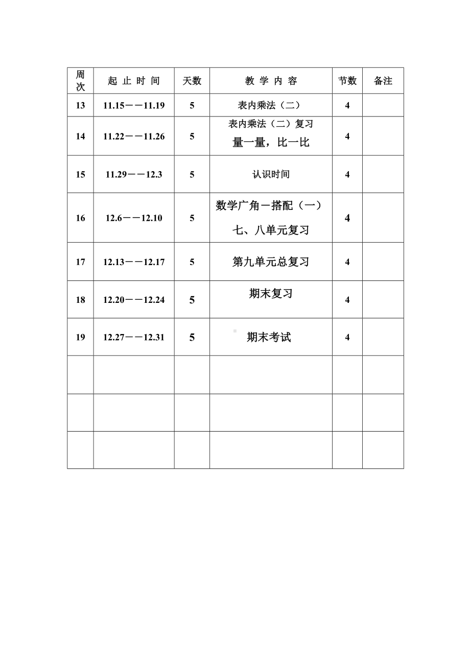 人教版2022-2023二年级数学上册各单元教学计划及全一册全部教案（定稿）.docx_第3页